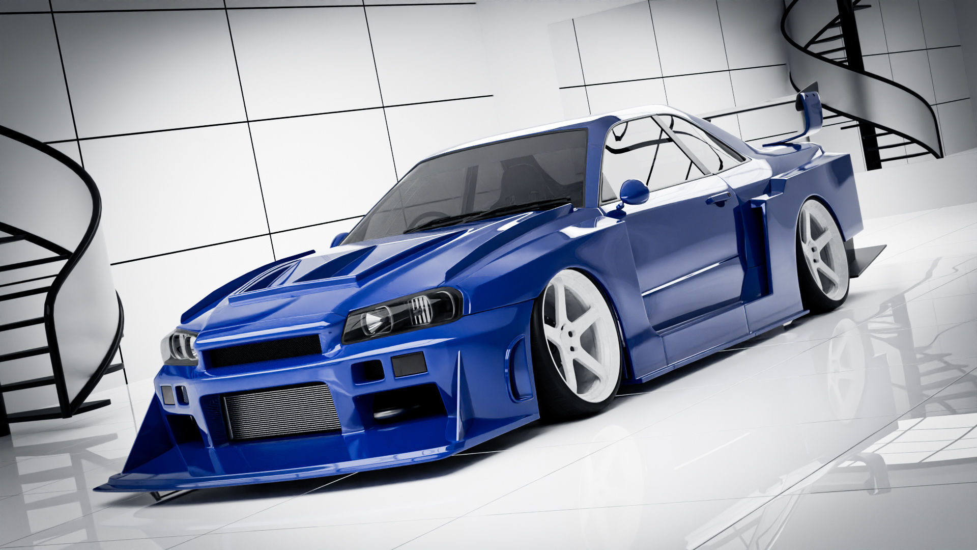 Nissan Skyline GT-R R34 LBWK 3D model | CGTrader