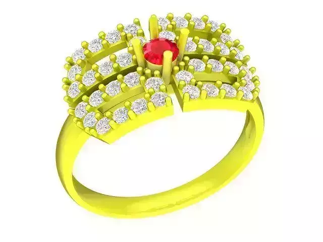 Korean Diamond Women Ring 3D Model A4795