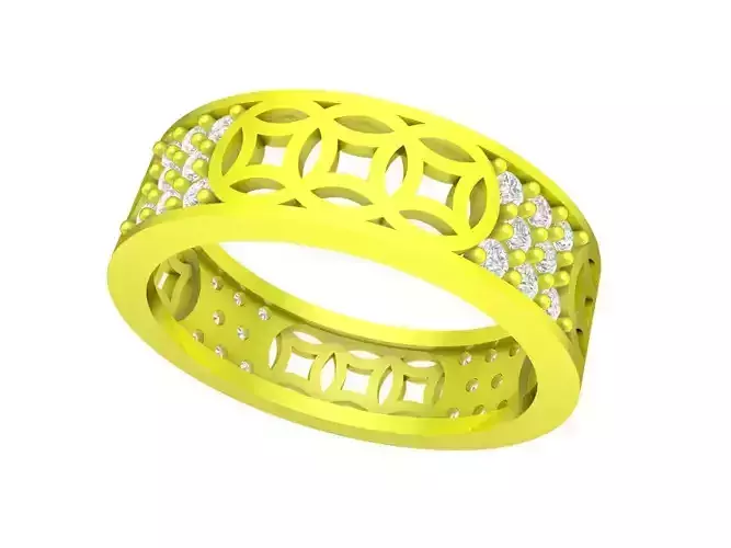 lucky diamond chinese ancient coin women ring 4831