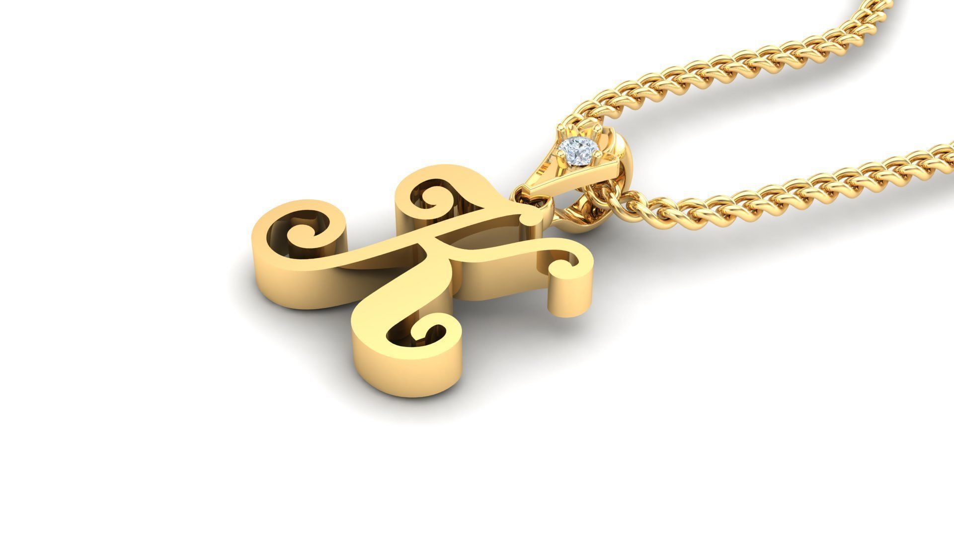 Alphabet Version 3 Letter K 3D print model_4