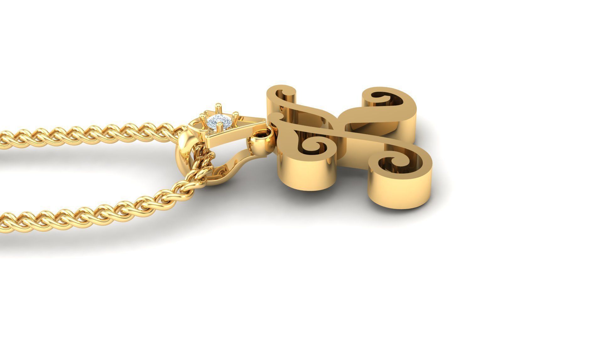 Alphabet Version 3 Letter K 3D print model_3