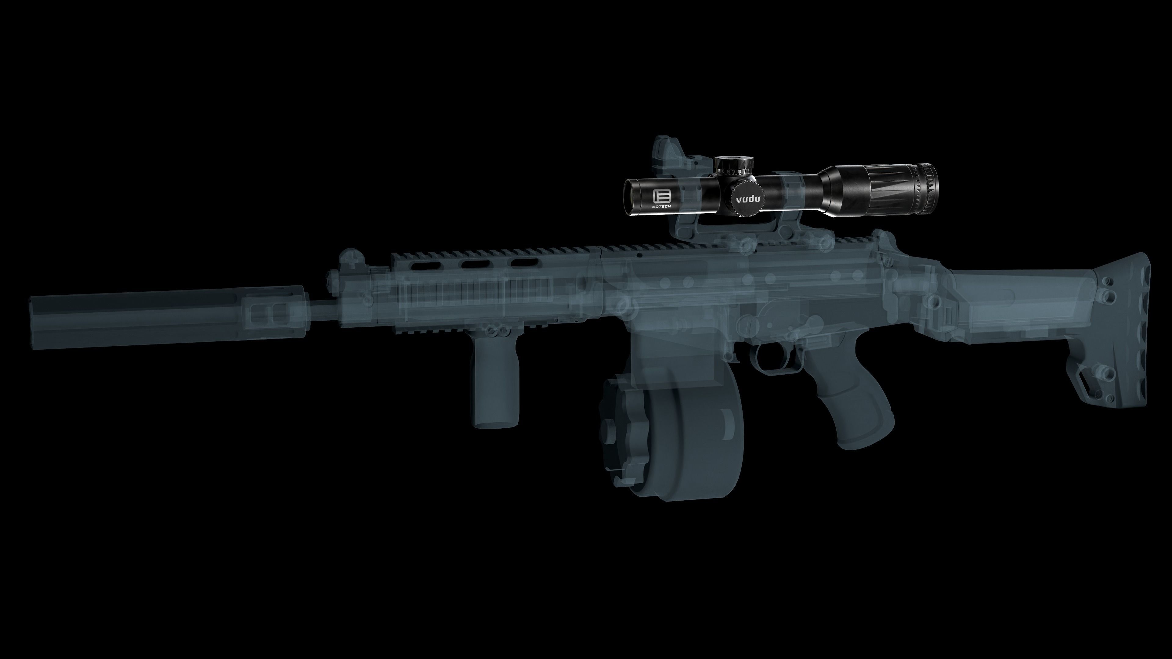 EOTech Vudu 1-6x Variable Optic Low-poly 3D model_2