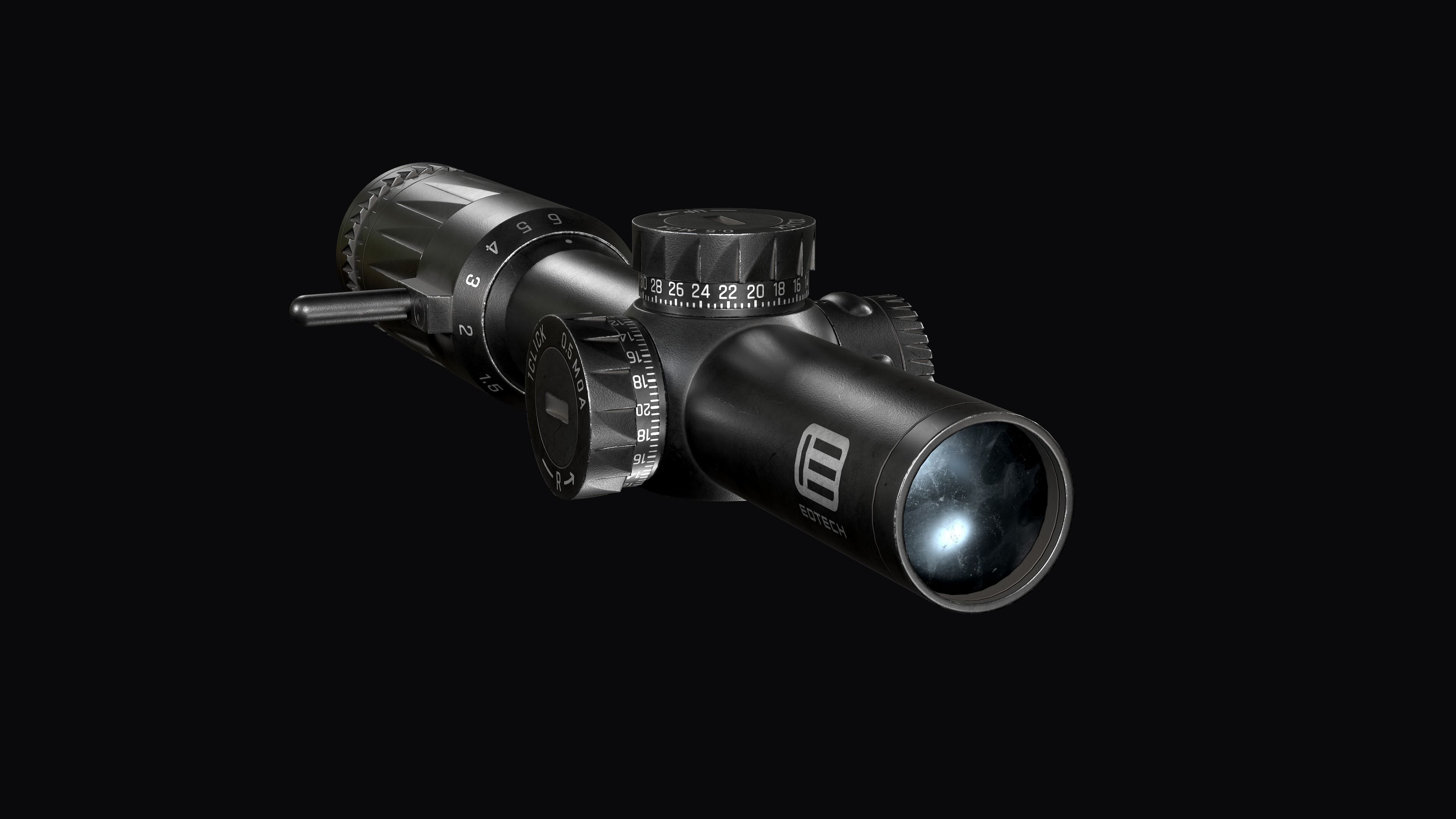 EOTech Vudu 1-6x Variable Optic Low-poly 3D model_6