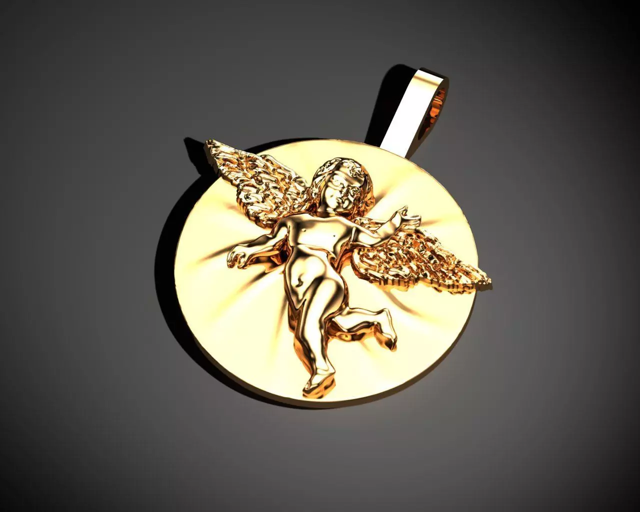 Angel Pendant 3D model_0