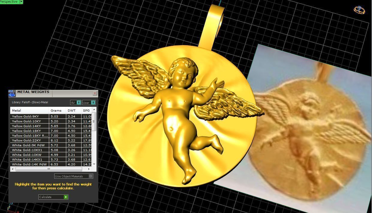Angel Pendant 3D model_1