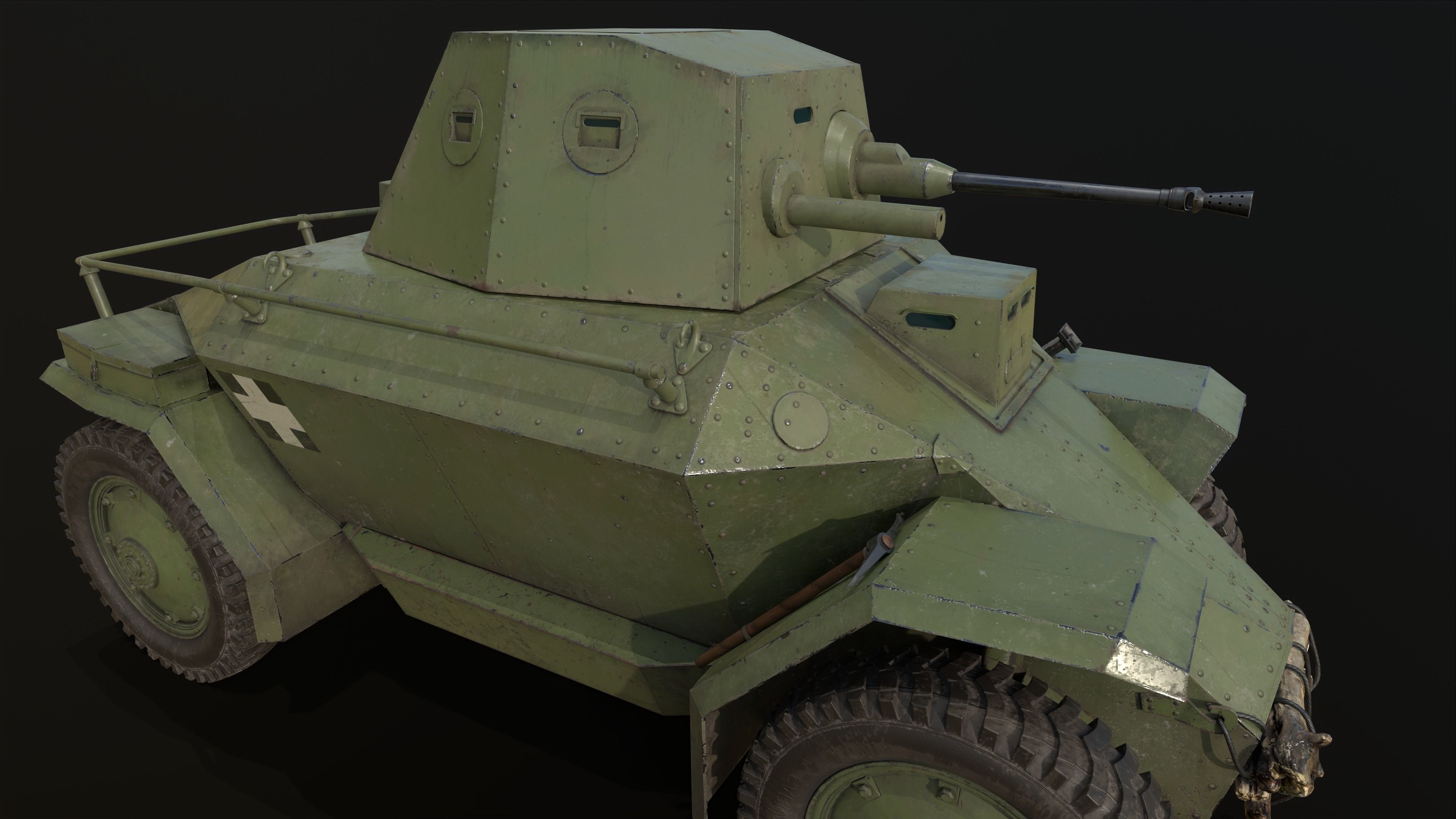 39M Csaba Armoured Car low poly Low-poly 3D model_5