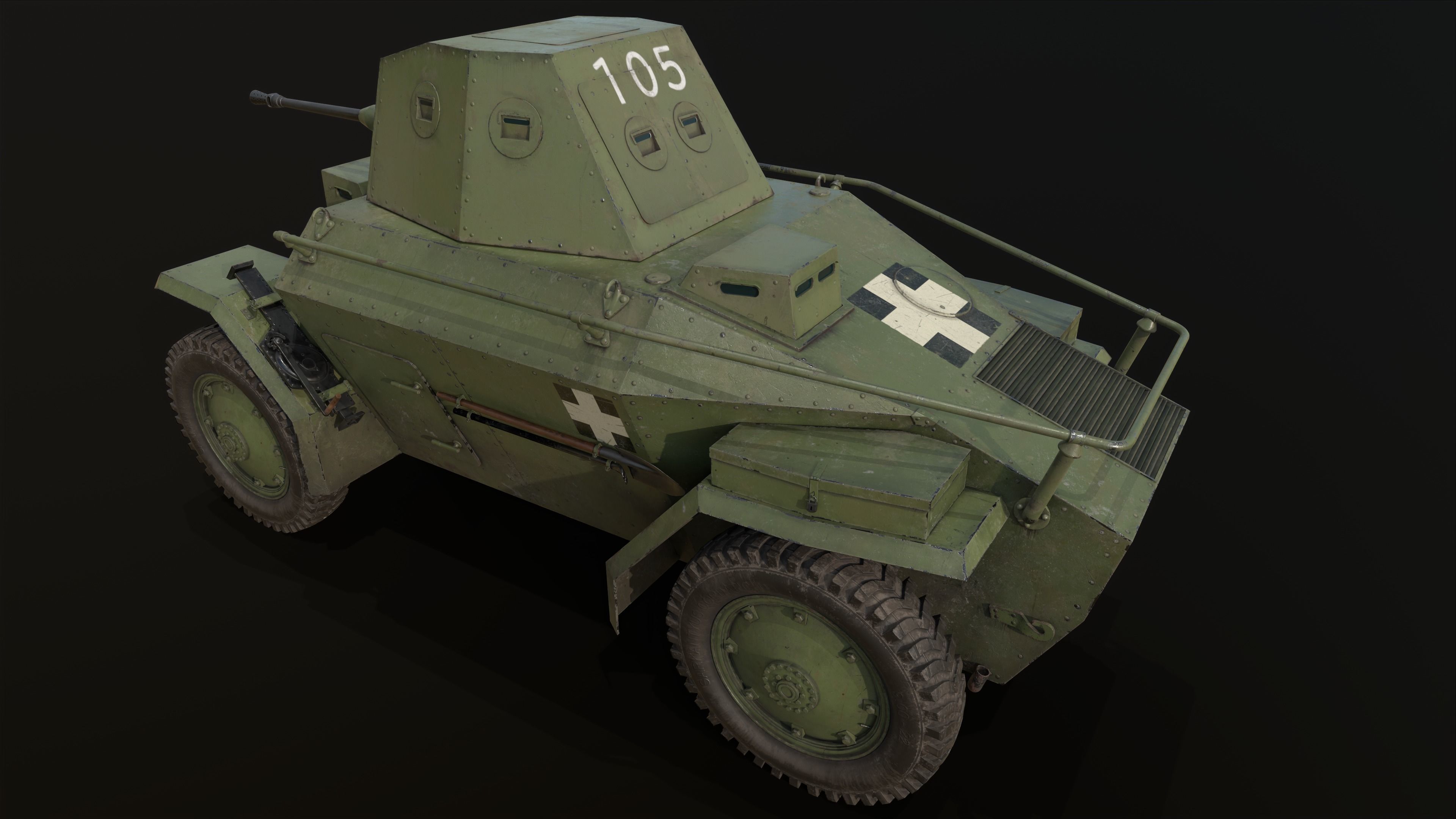 39M Csaba Armoured Car low poly Low-poly 3D model_4