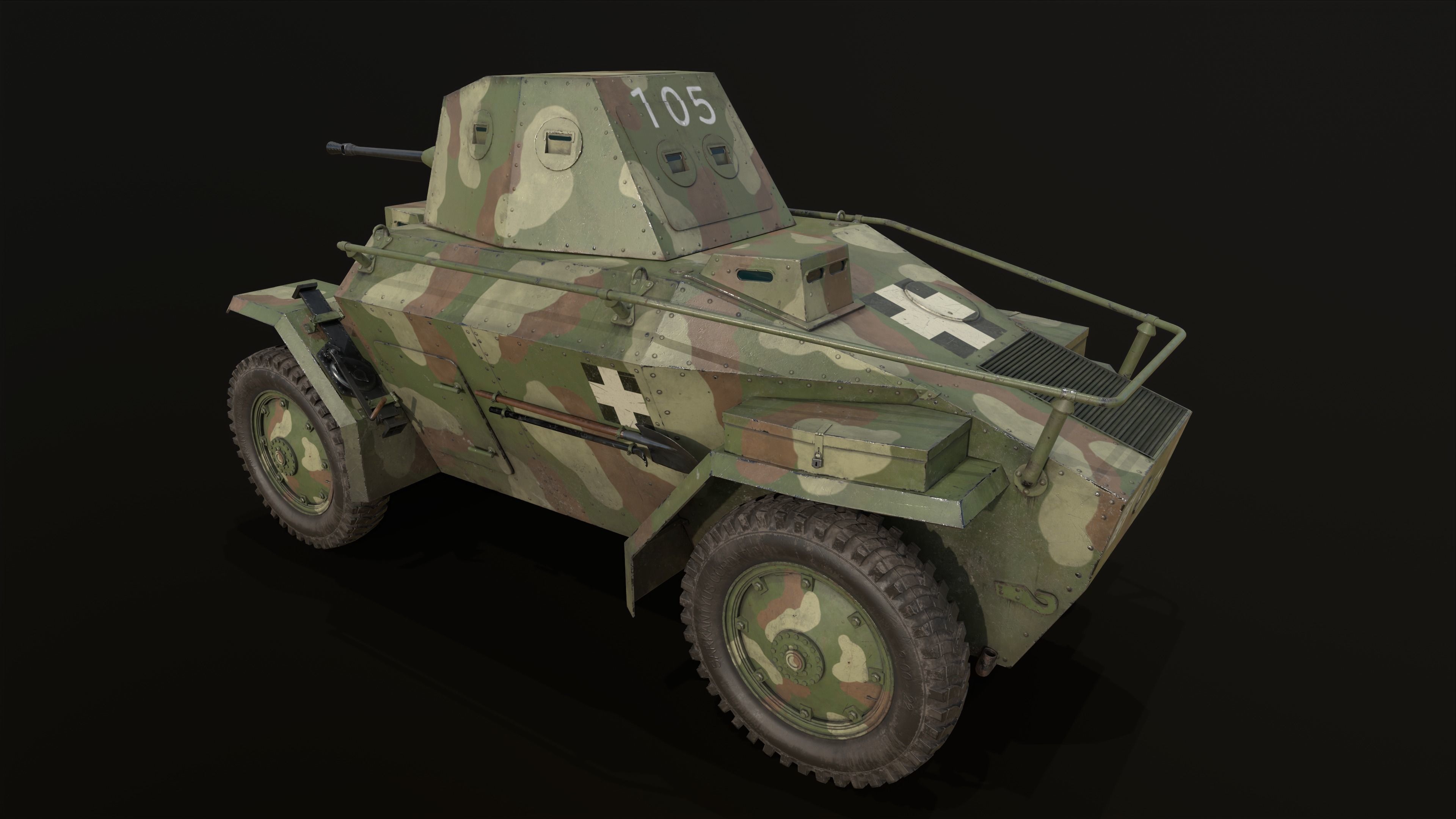 39M Csaba Armoured Car low poly Low-poly 3D model_13