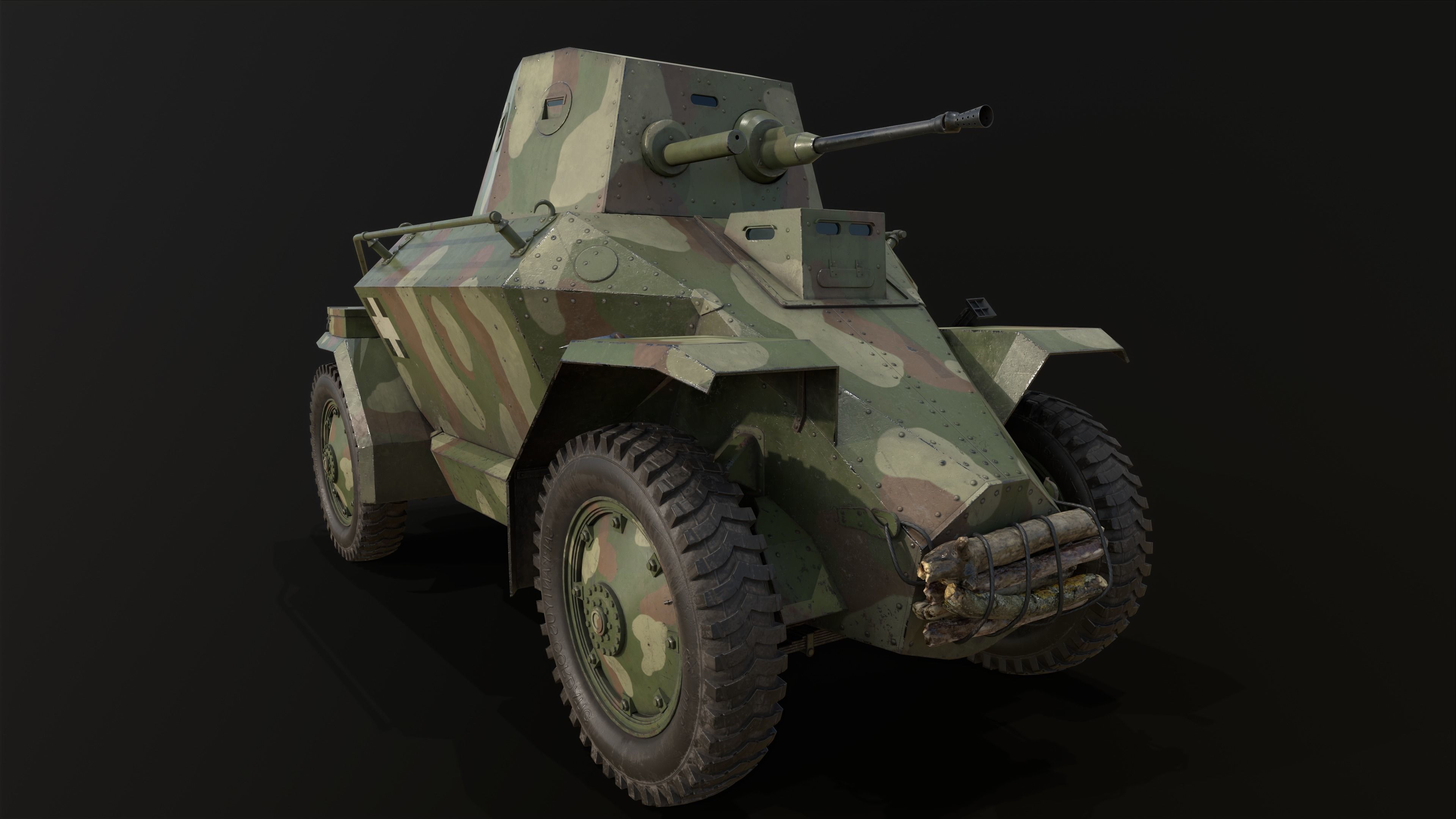 39M Csaba Armoured Car low poly Low-poly 3D model_11