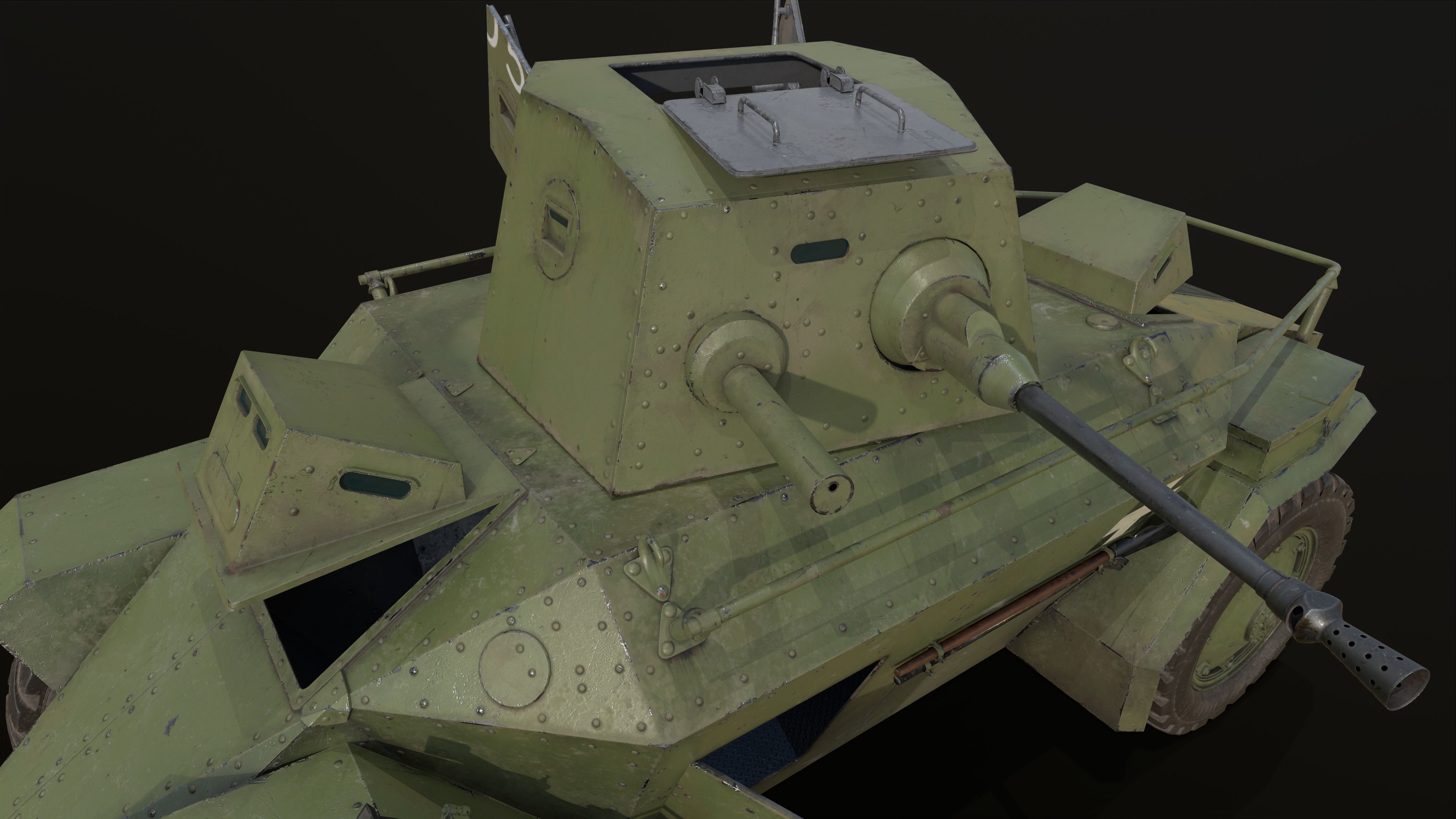 39M Csaba Armoured Car low poly Low-poly 3D model_7