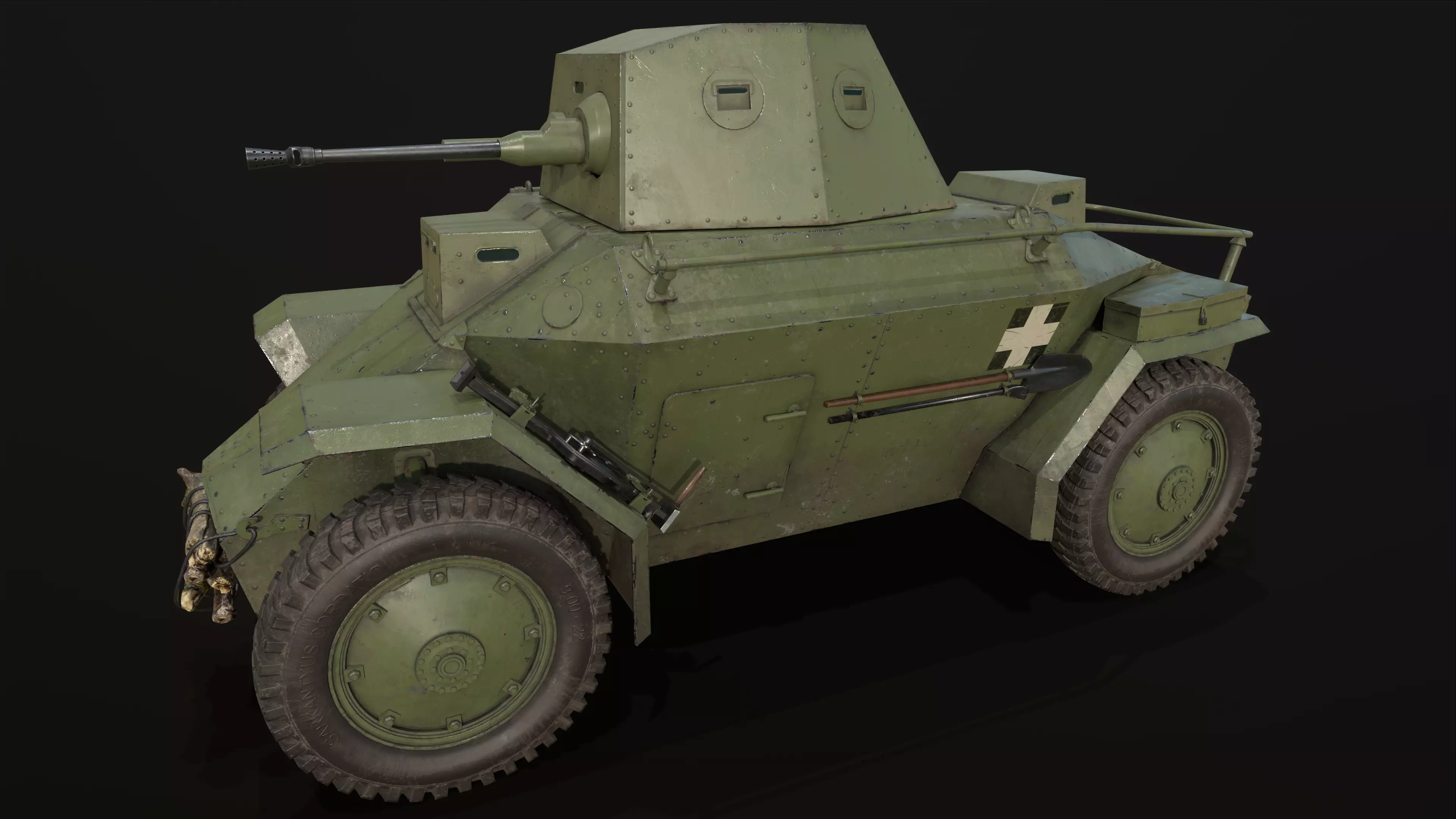 39M Csaba Armoured Car low poly Low-poly 3D model_0