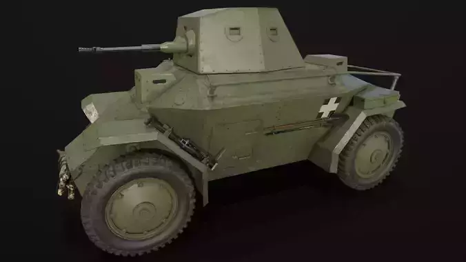 39M Csaba Armoured Car low poly