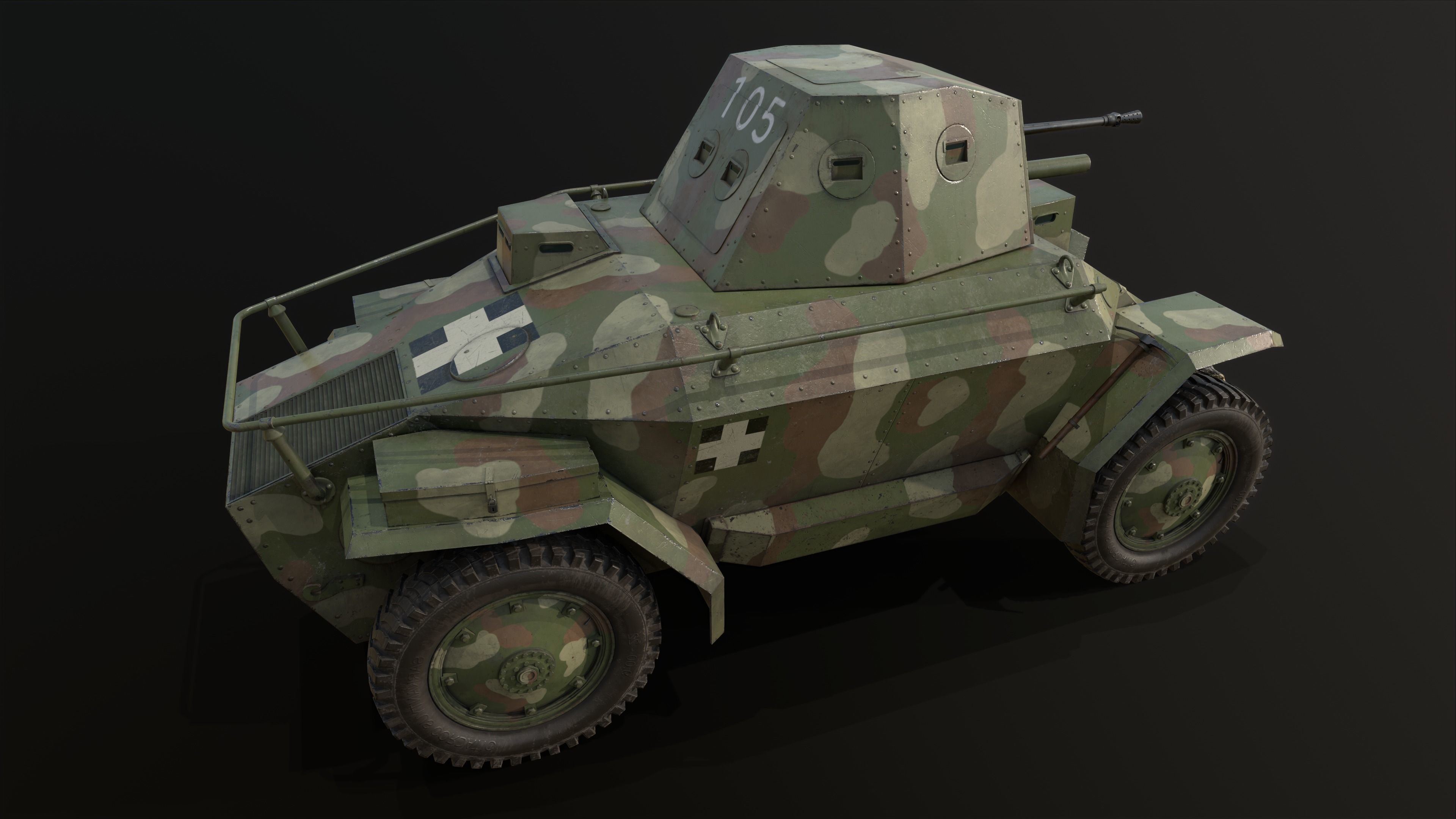 39M Csaba Armoured Car low poly Low-poly 3D model_12