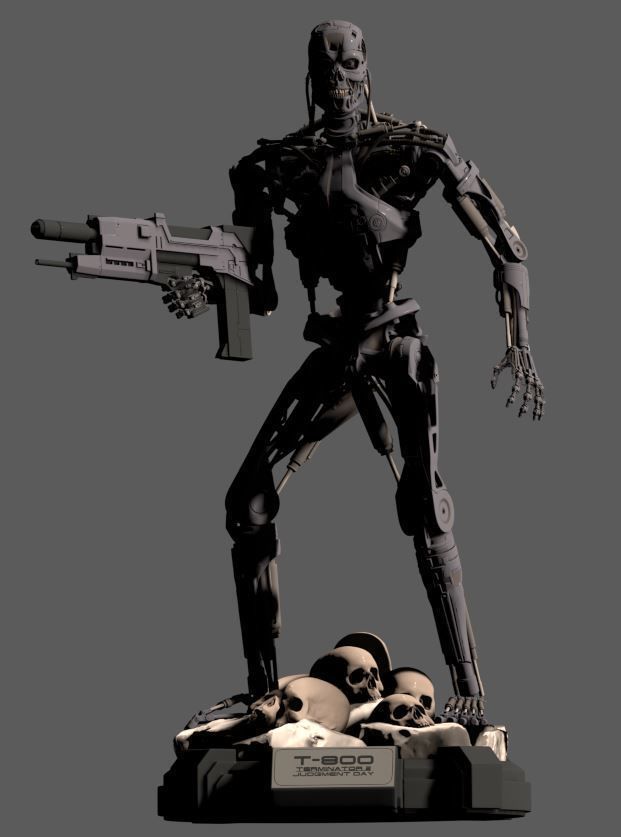 T-800 Terminator 2 Judgment Day High Detal 3D print model_13