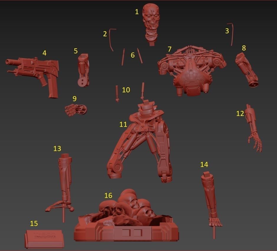 T-800 Terminator 2 Judgment Day High Detal 3D print model_5