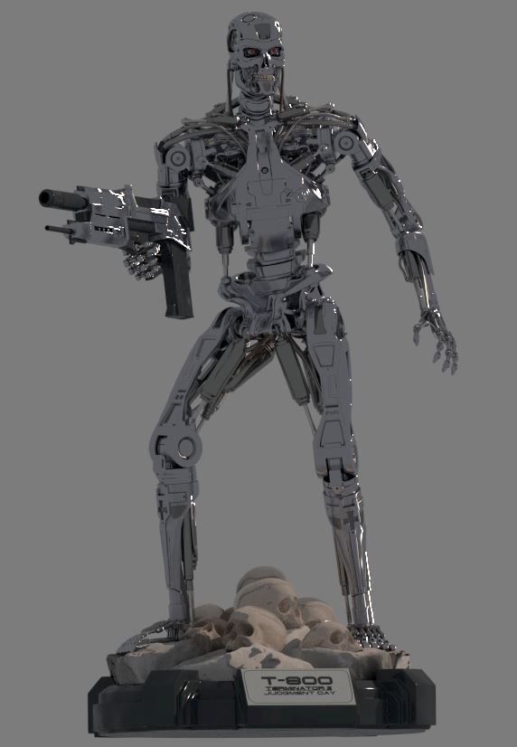 T-800 Terminator 2 Judgment Day High Detal 3D print model_7