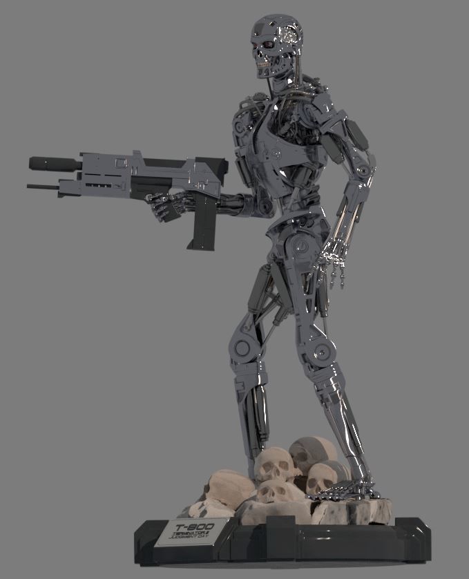 T-800 Terminator 2 Judgment Day High Detal 3D print model_9