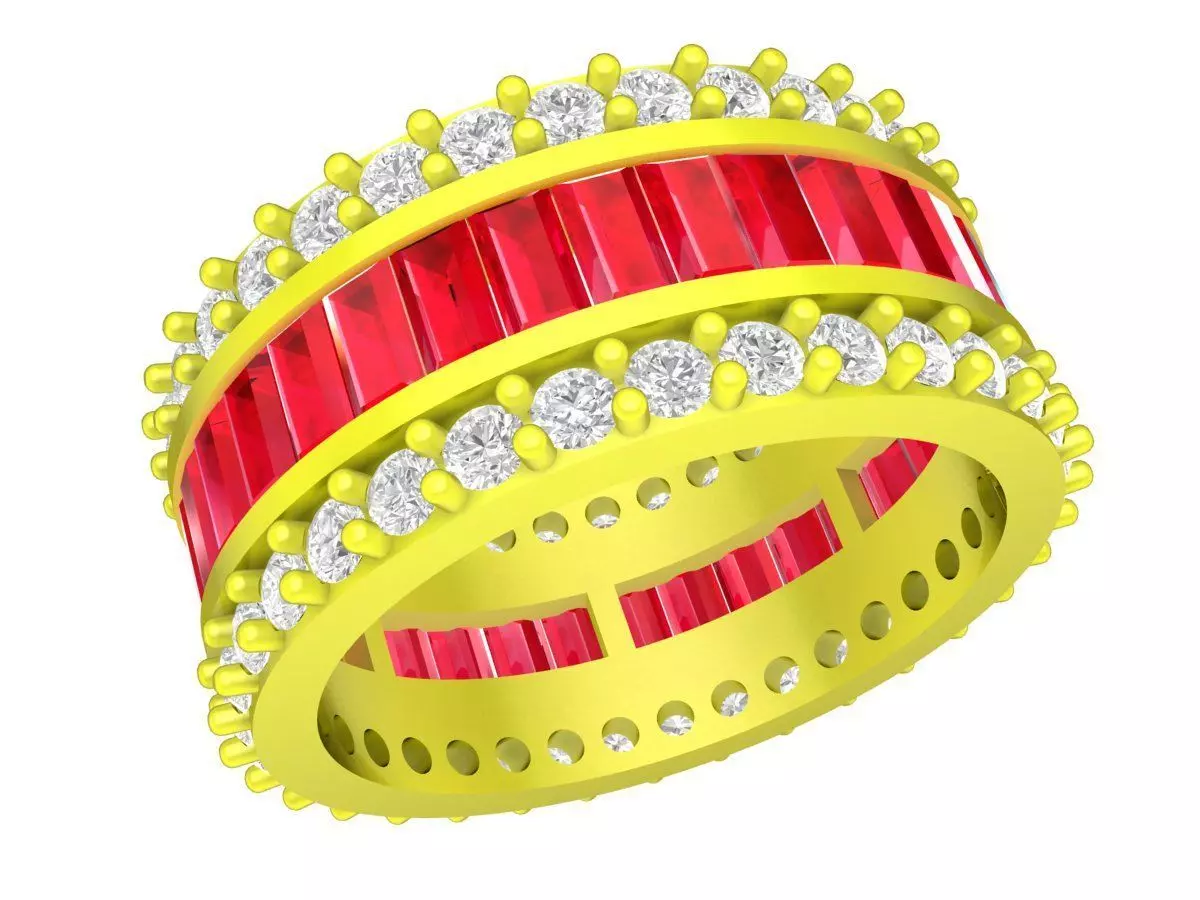 Luxury Baguette Channel Pave Band Ring 4852 3D print model