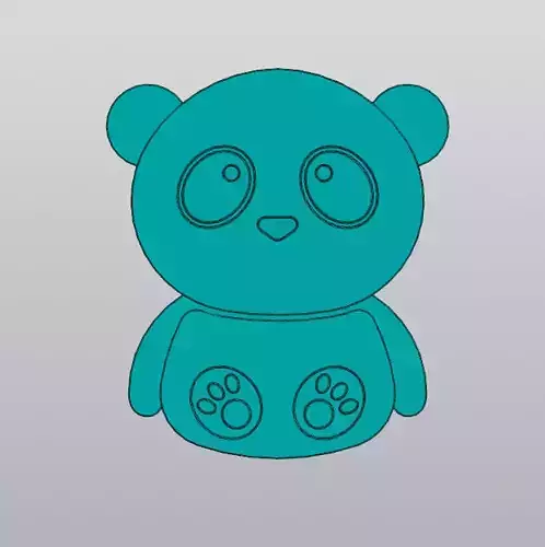 Panda Cup coaster 3D print model