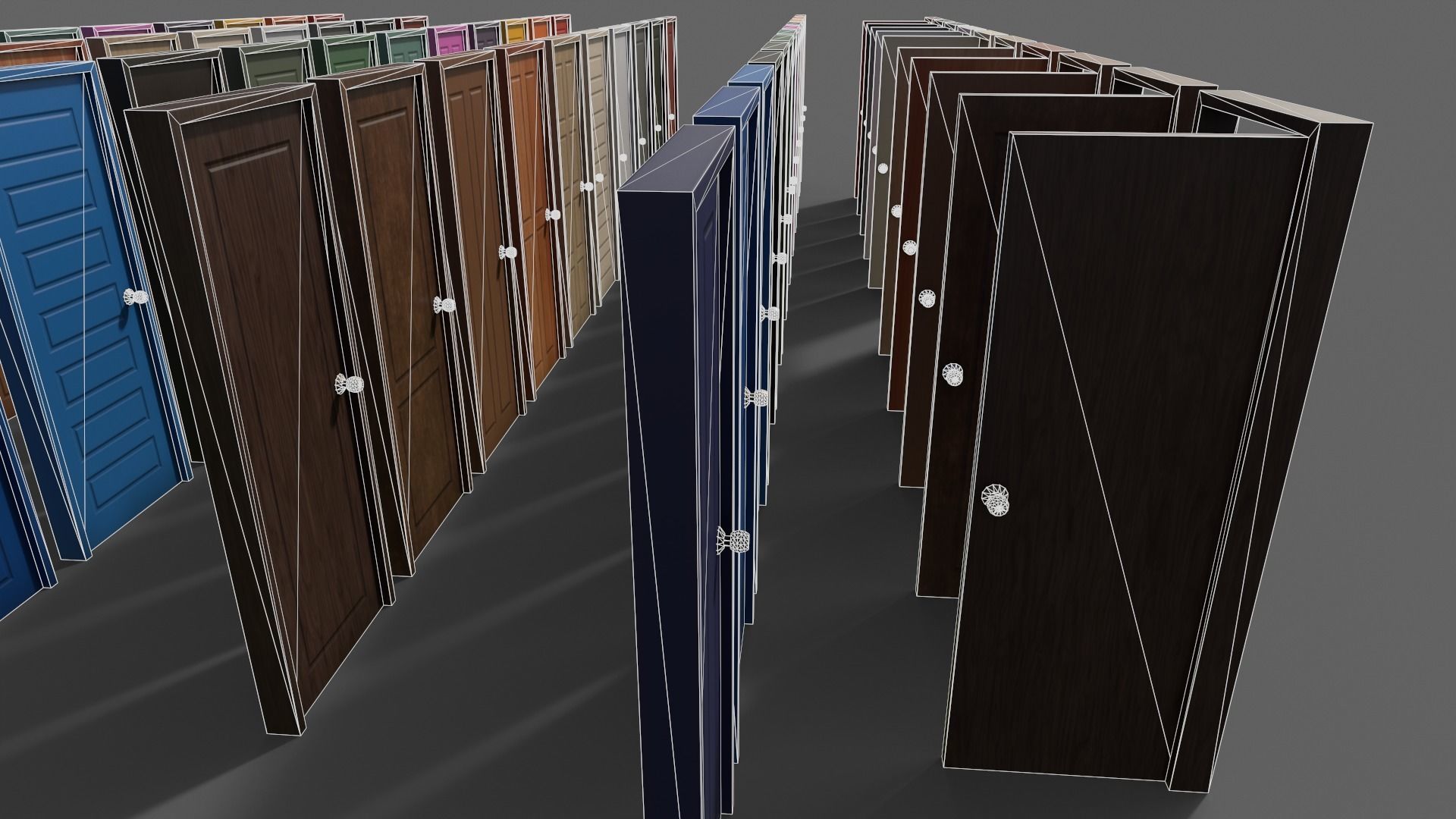 PBR Wood Door With Frame A Low-poly 3D model_14