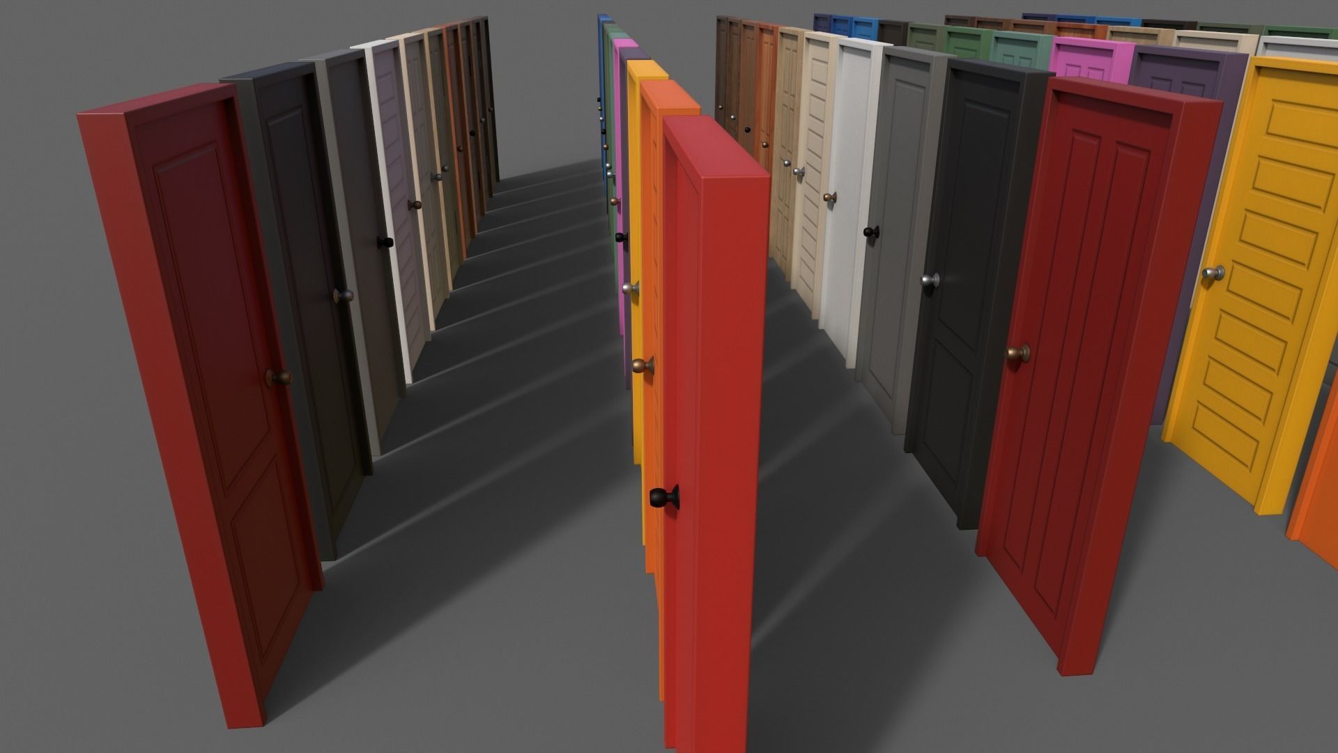 PBR Wood Door With Frame A Low-poly 3D model_9