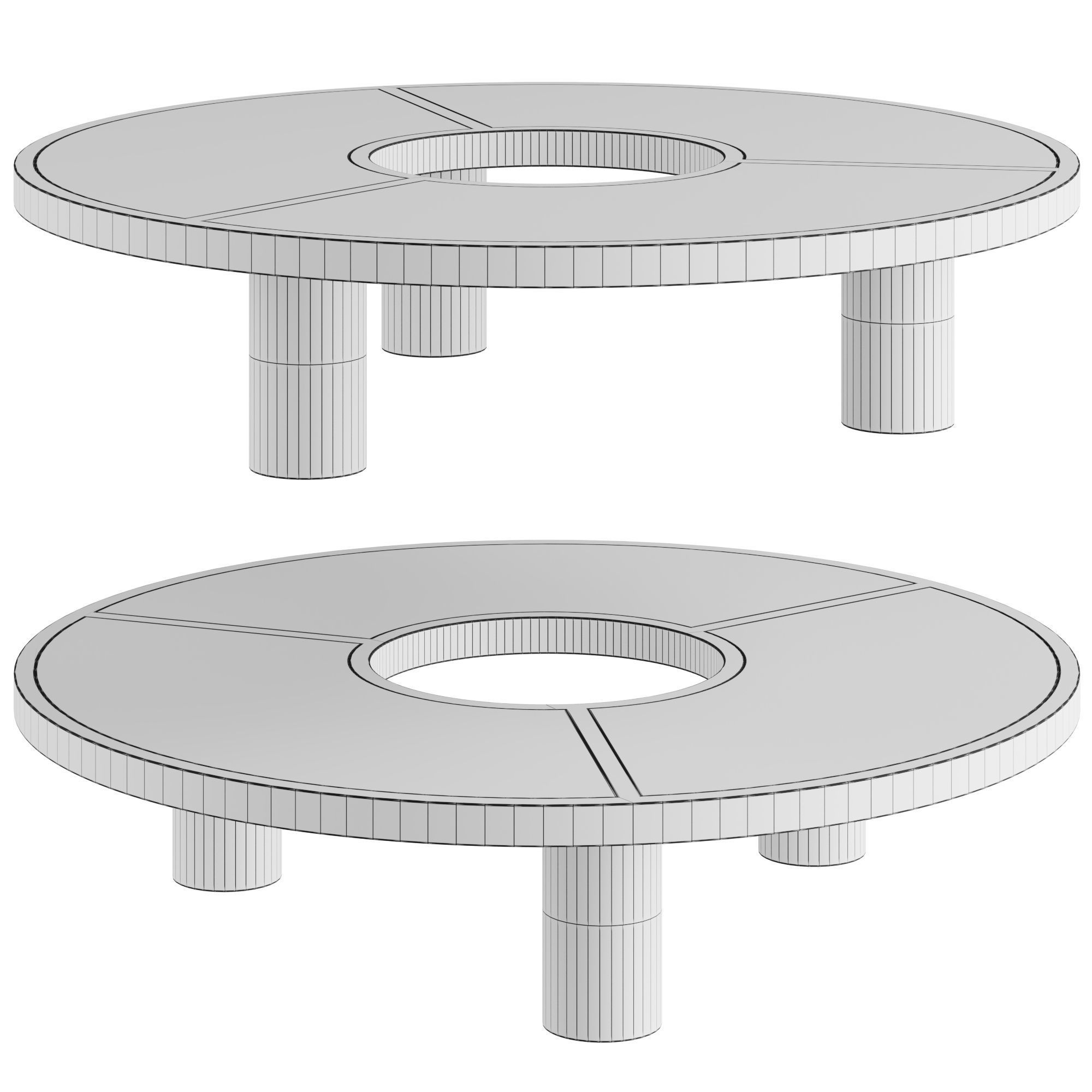 Fan Cocktail Table 3D model_2