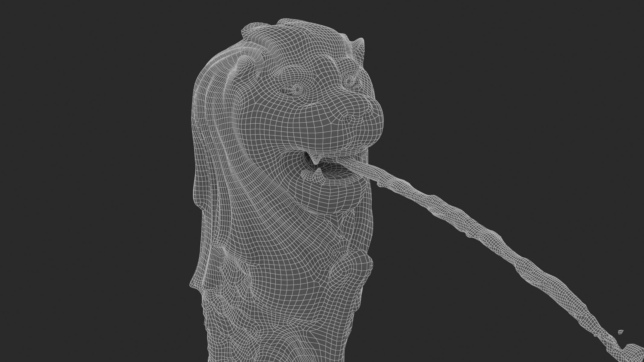 Merlion Fountain Water Spray Big 3D model_15