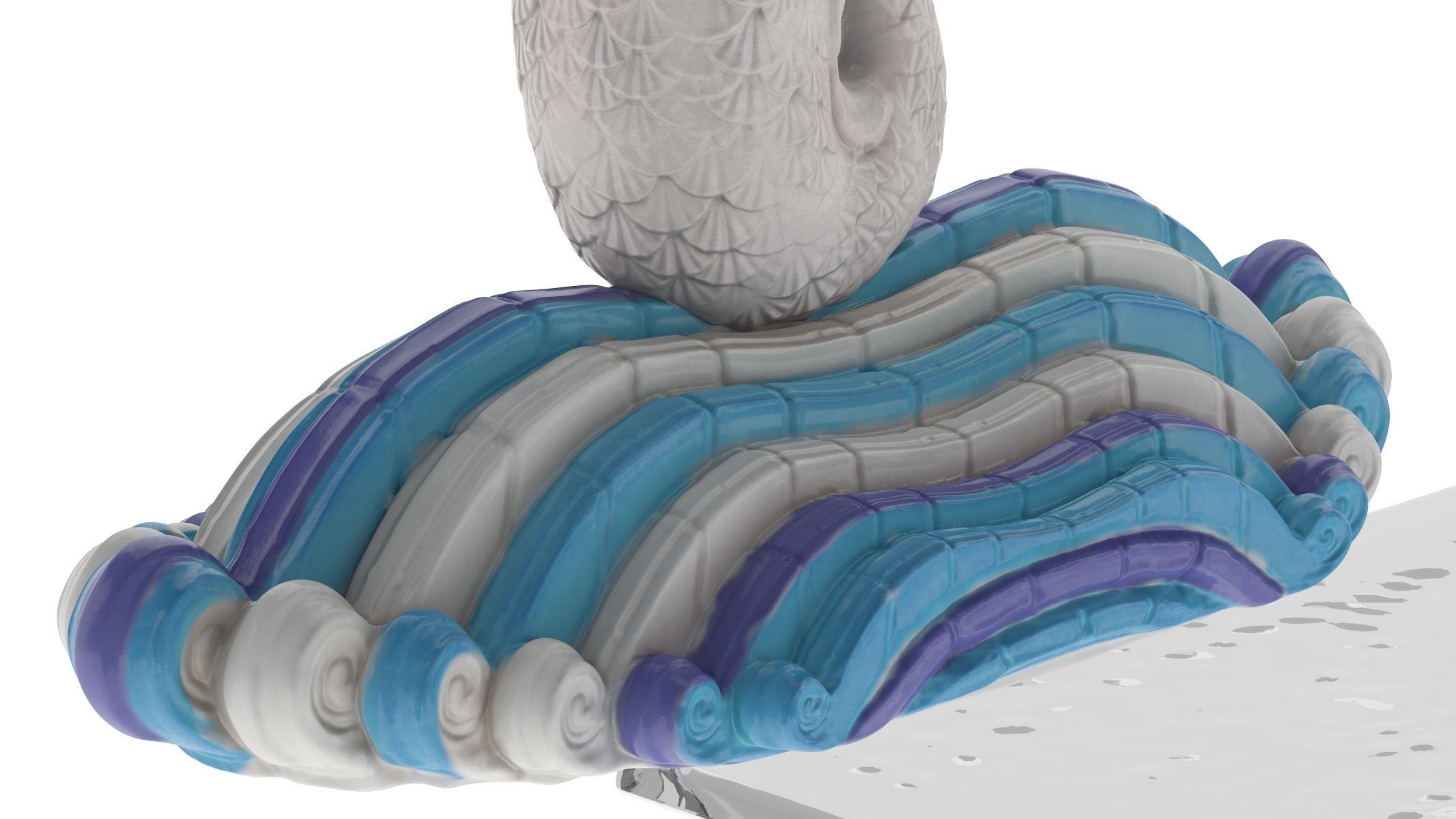 Merlion Fountain Water Spray Big 3D model_6