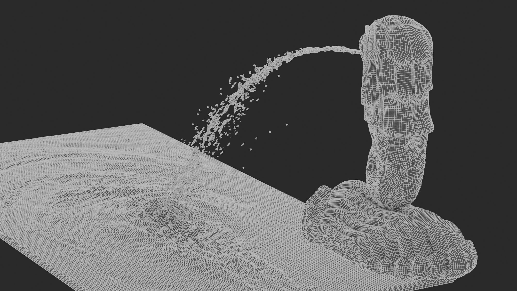 Merlion Fountain Water Spray Big 3D model_12