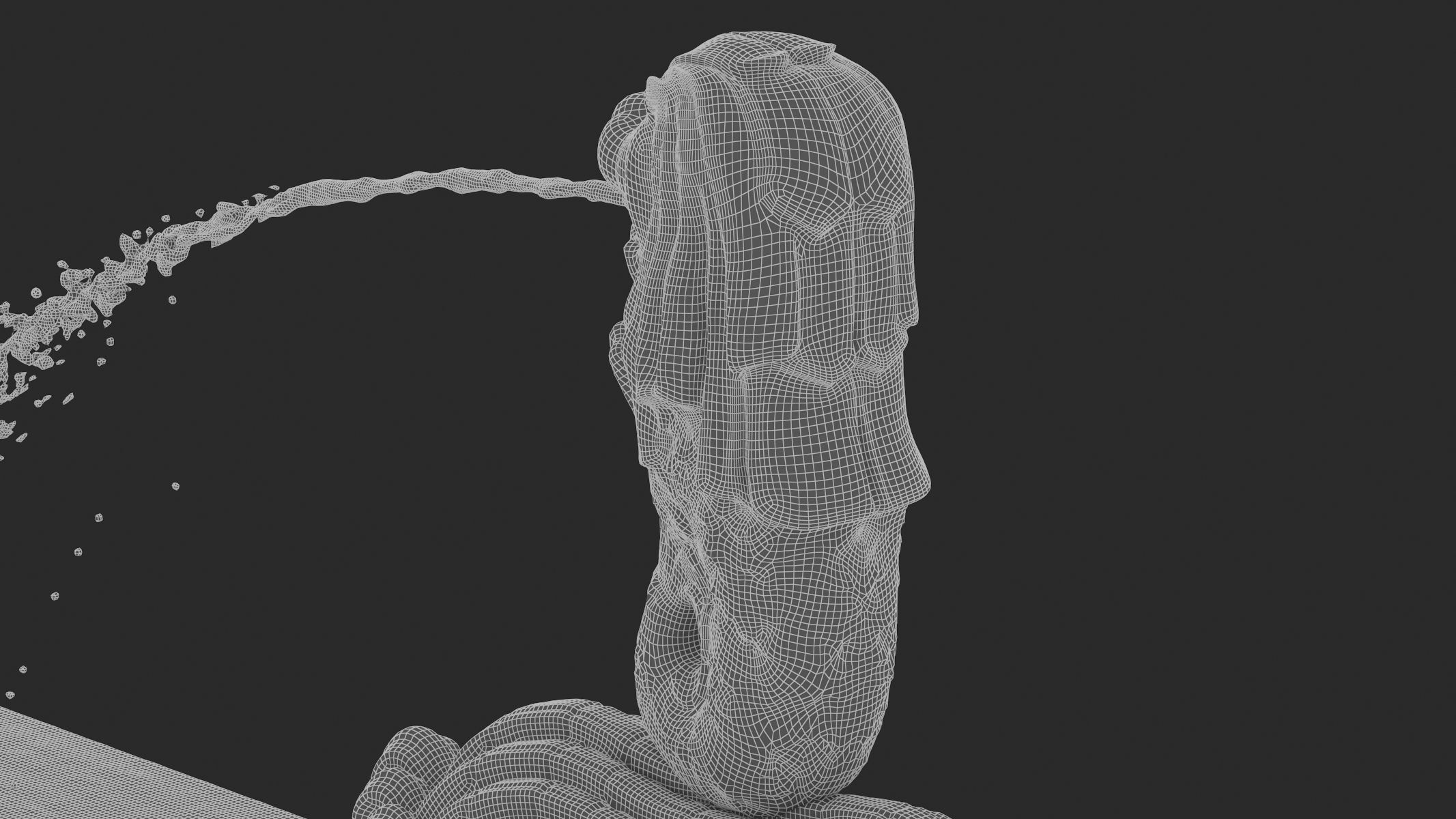 Merlion Fountain Water Spray Big 3D model_17