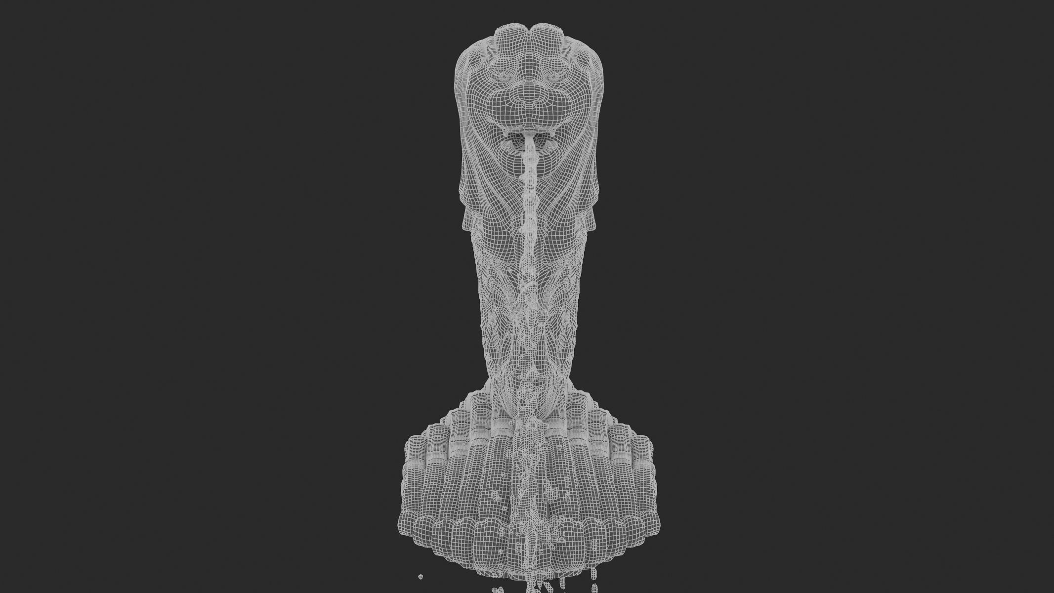 Merlion Fountain Water Spray Big 3D model_19