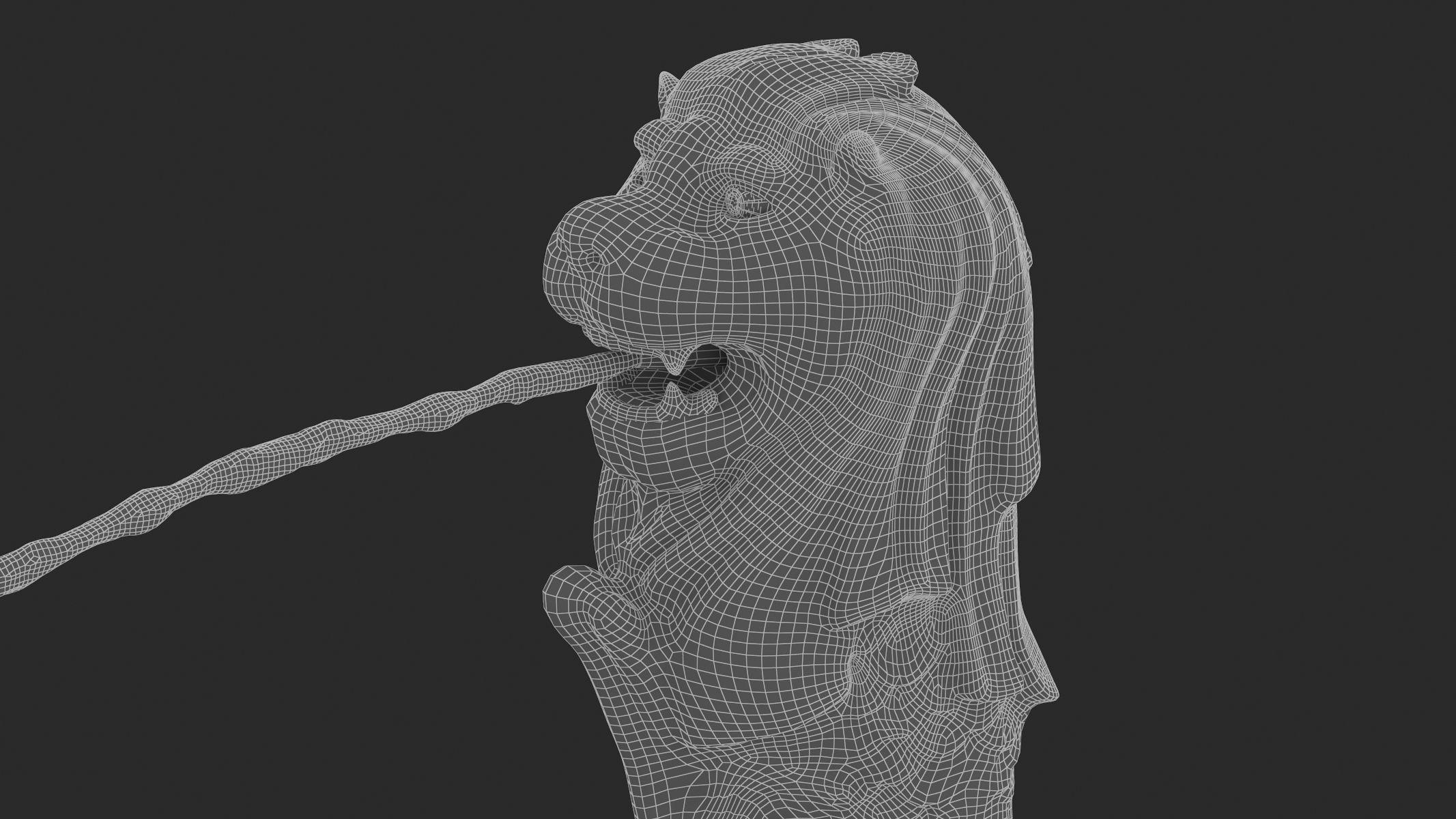 Merlion Fountain Water Spray Big 3D model_18