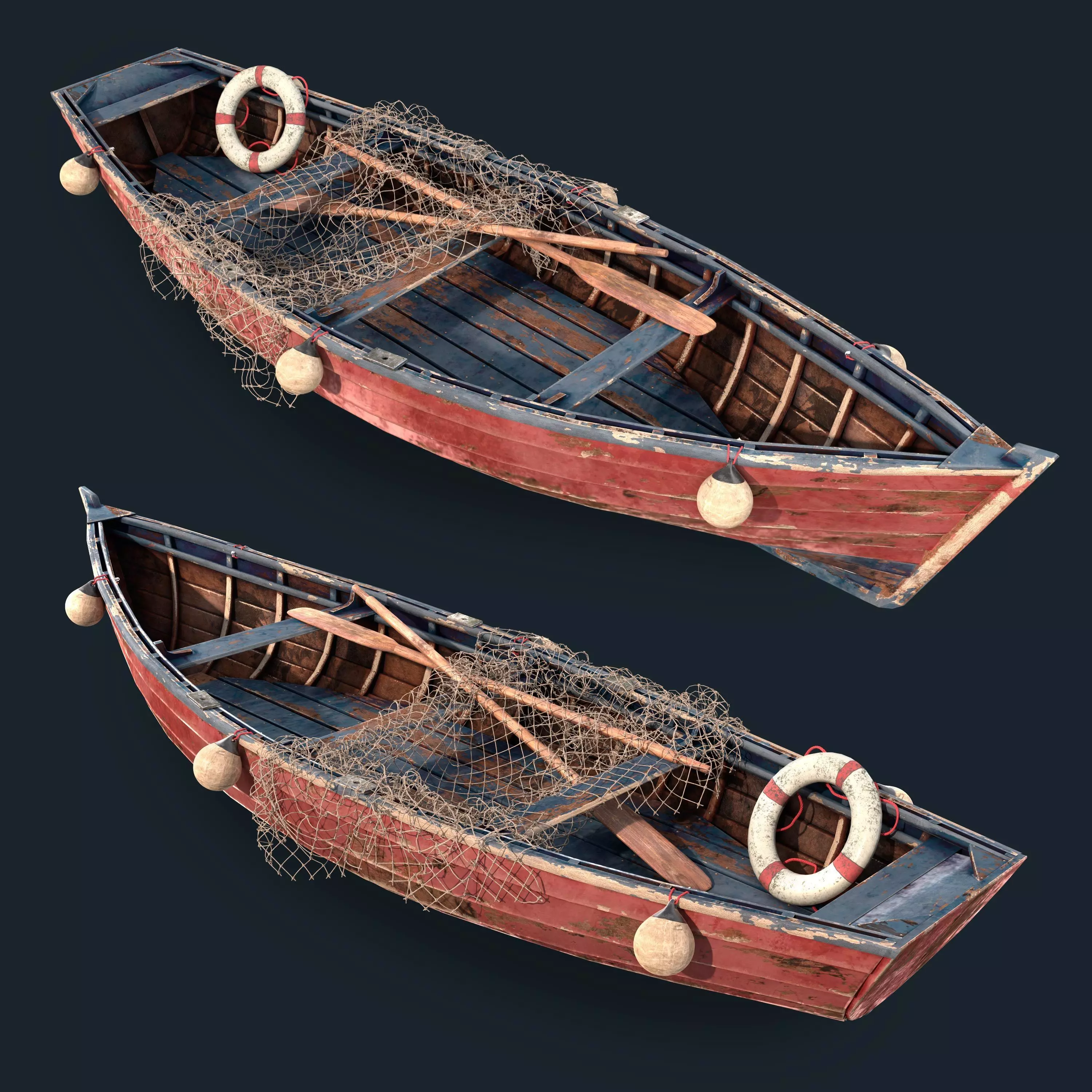 Old Fish Boat 3D model