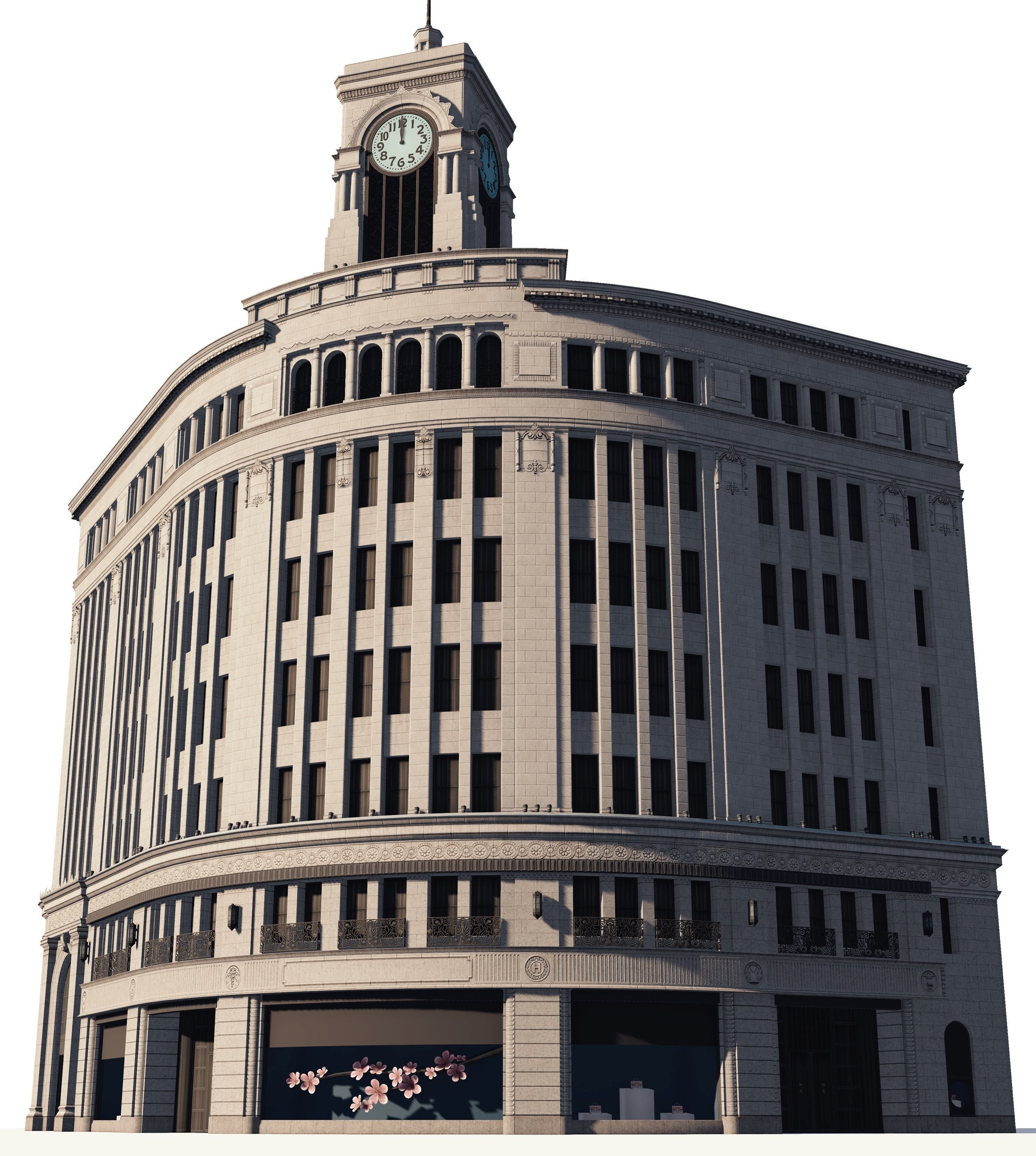 Wako Department Store Low-poly 3D model_5