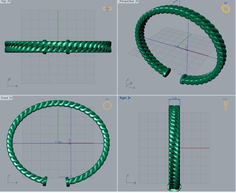 Italian bracelets 3D print model_1