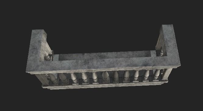 Classic Blacony Low-poly 3D model_4