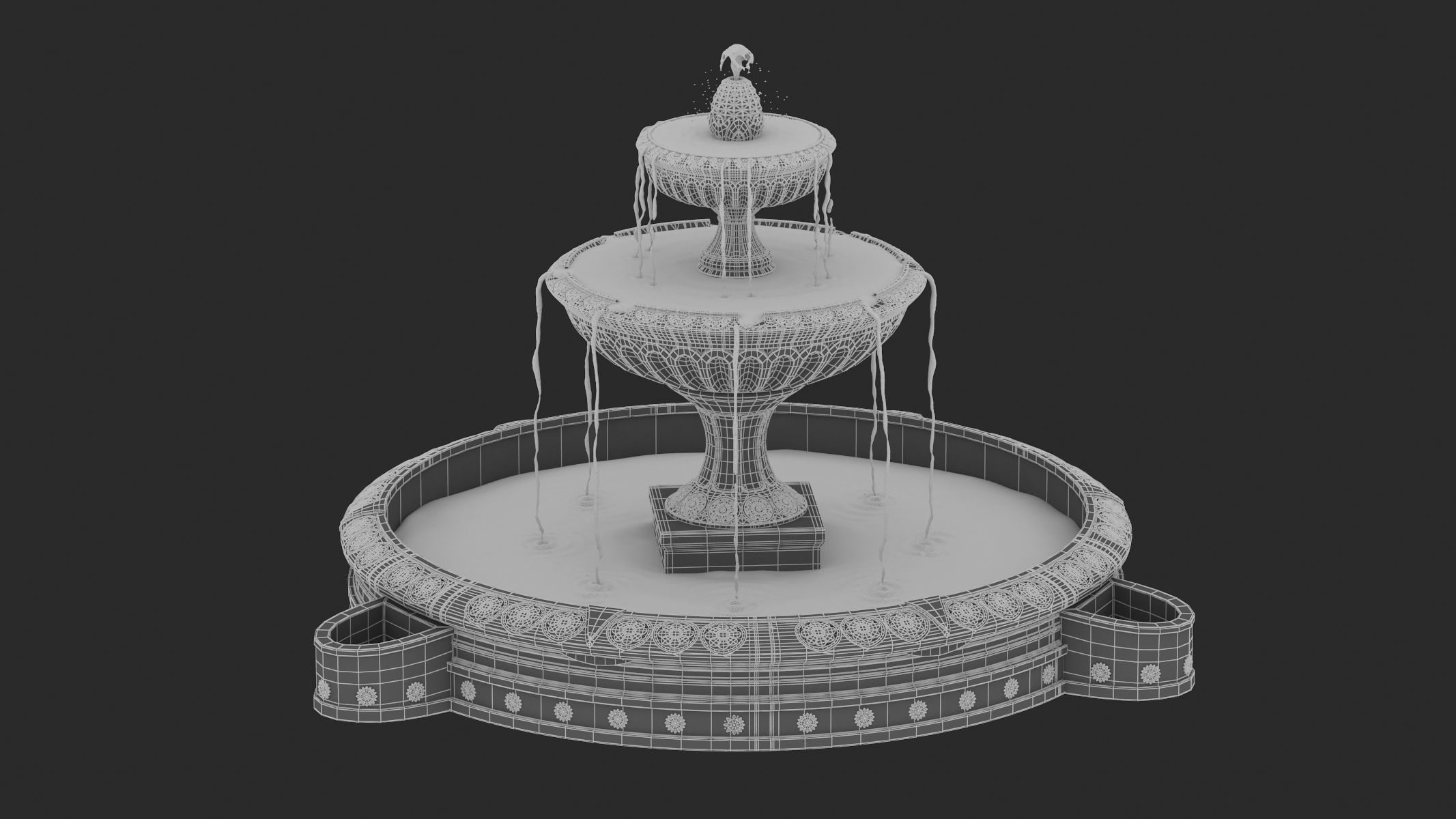 Fountain 05 PBR Realistic Low-poly 3D model_6