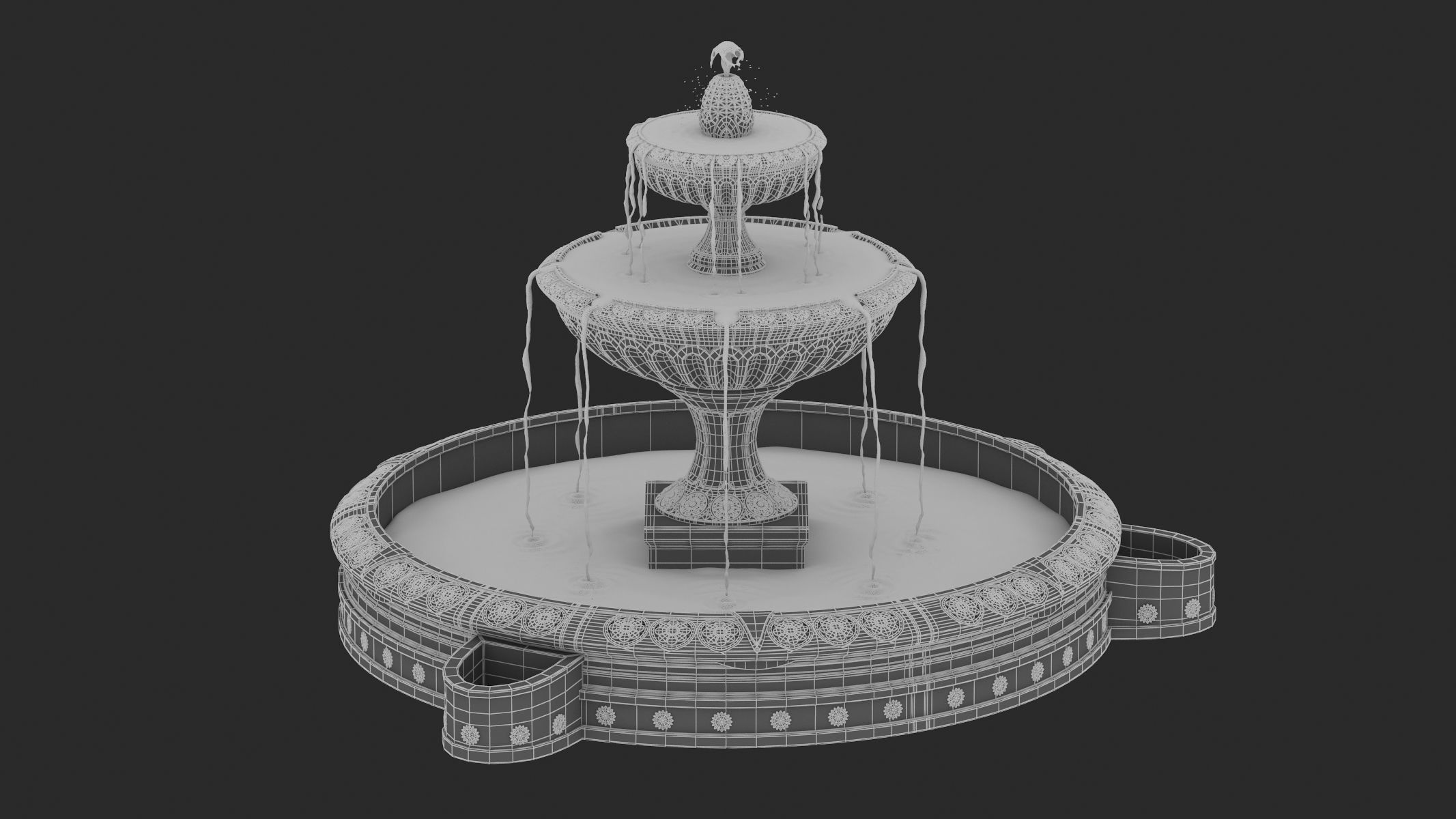 Fountain 05 PBR Realistic Low-poly 3D model_5