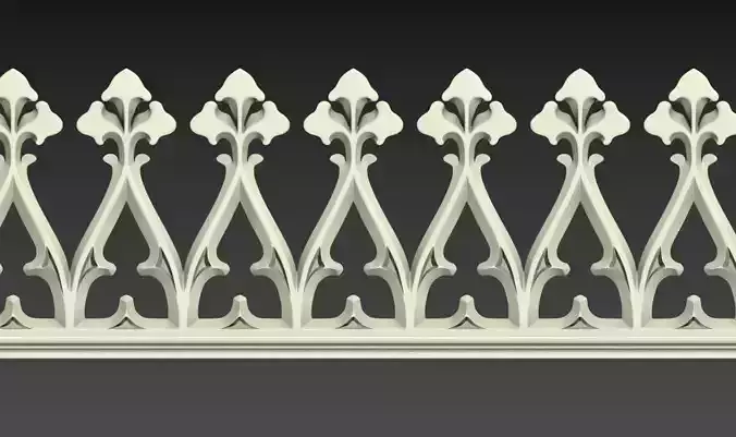 Gothic seamless ornament 02 3D print model