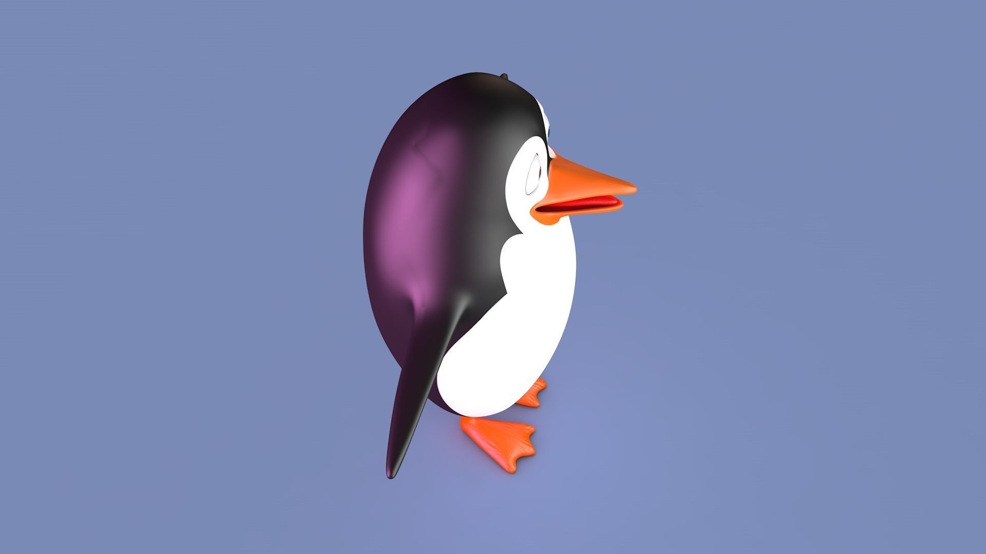 Penguin Low-poly 3D model_8