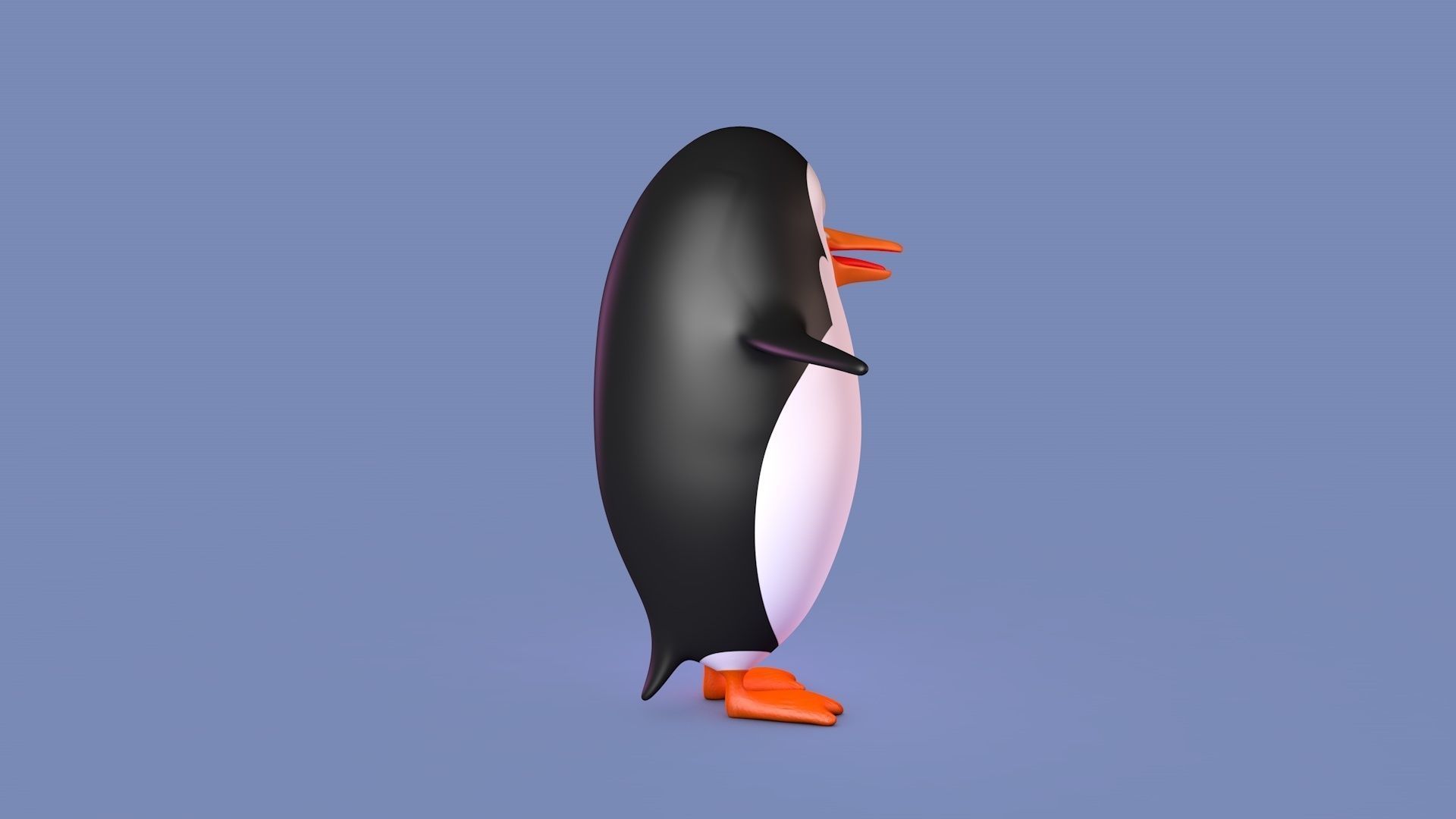 Penguin Low-poly 3D model_6