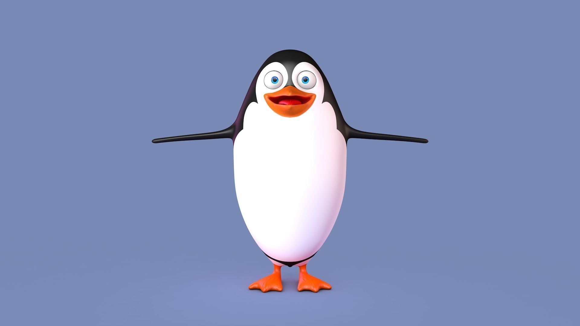 Penguin Low-poly 3D model_1