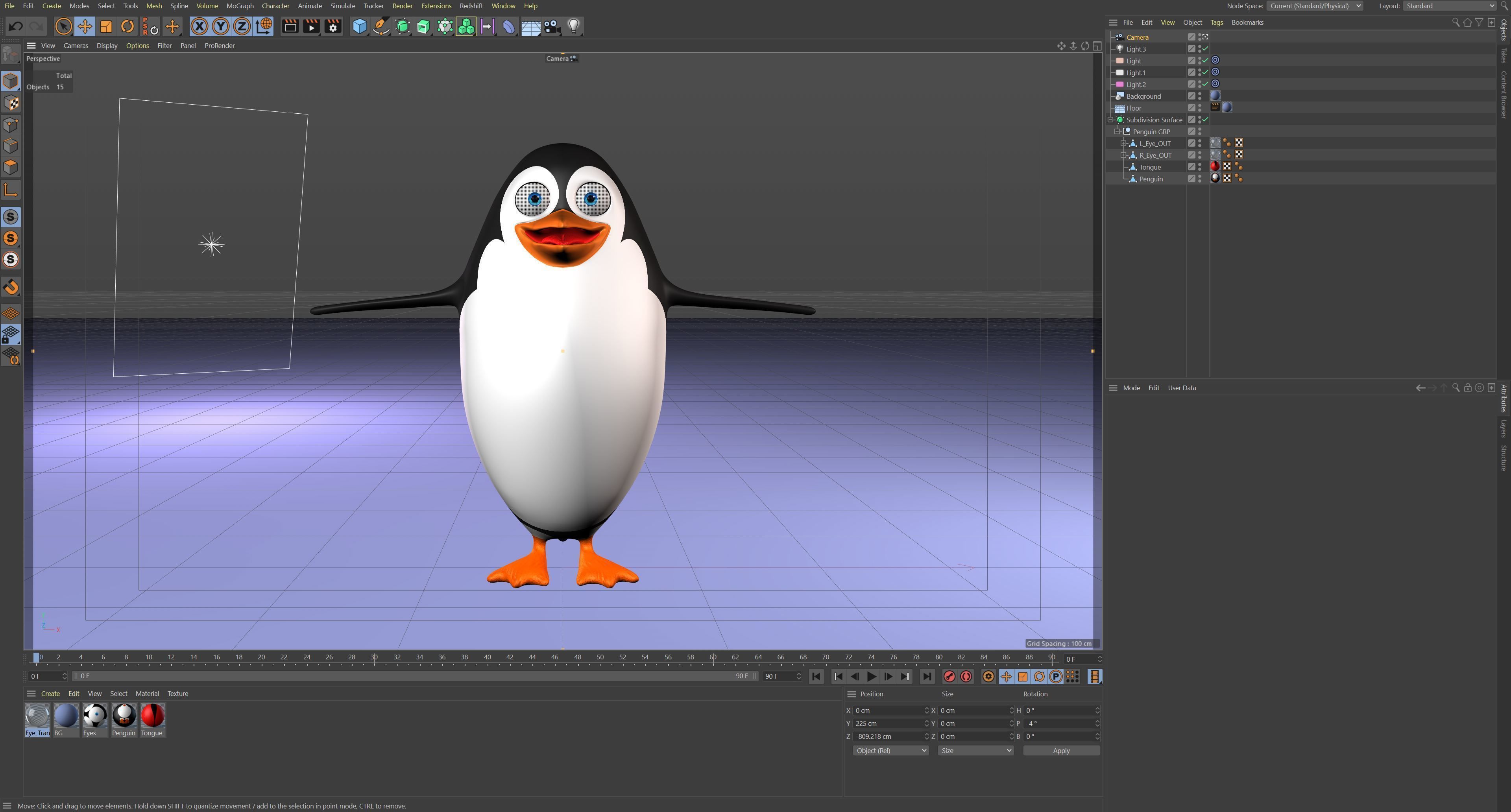 Penguin Low-poly 3D model_9