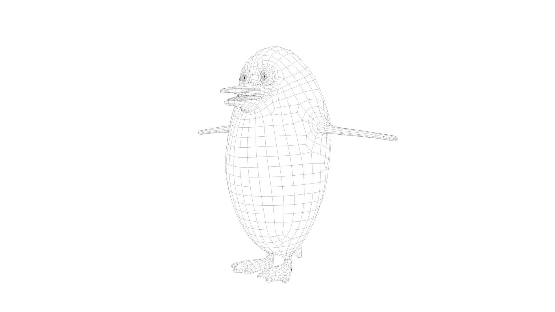 Penguin Low-poly 3D model_12