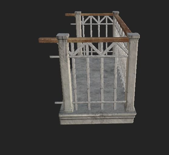 Modern Balcony Low-poly 3D model_2