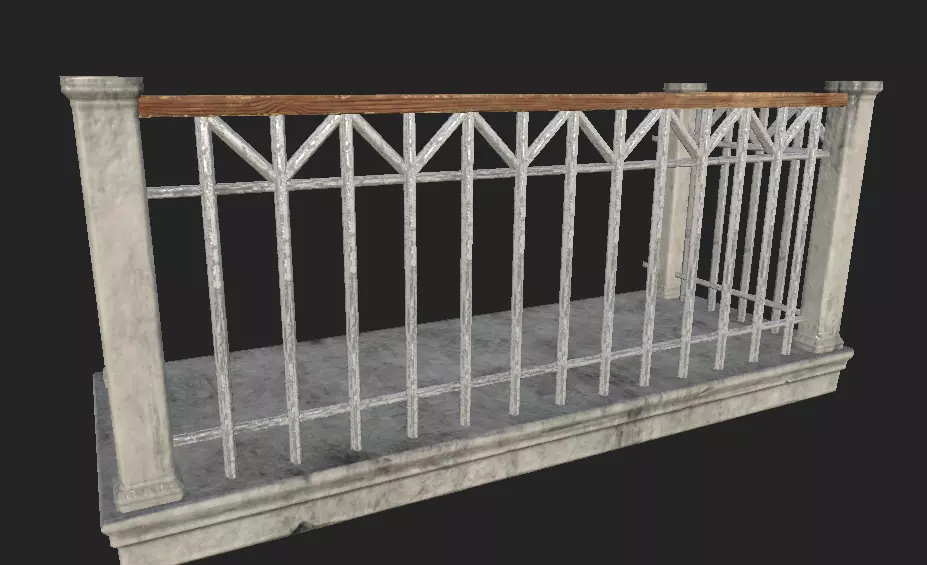 Modern Balcony Low-poly 3D model_0