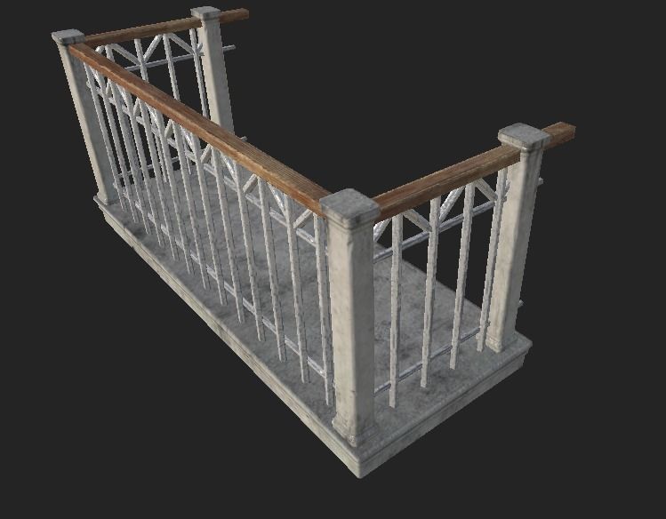 Modern Balcony Low-poly 3D model_3