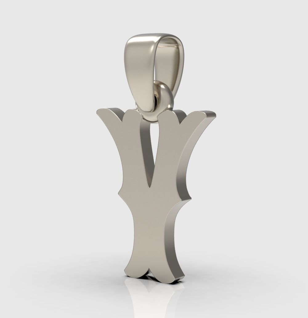 Alphabet Latin Y 3D print model_6