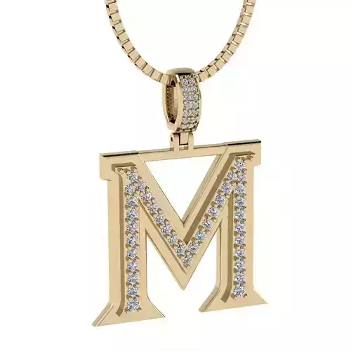 Alphabet Diamond Pendant M