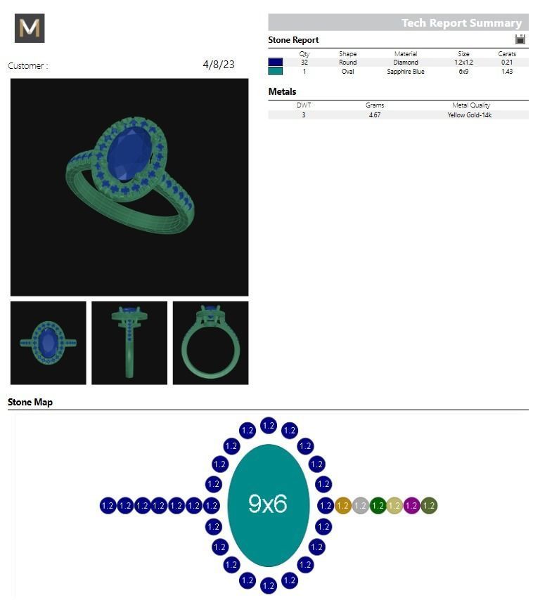 Oval Halo Ring With Diamonds 3D print model_7